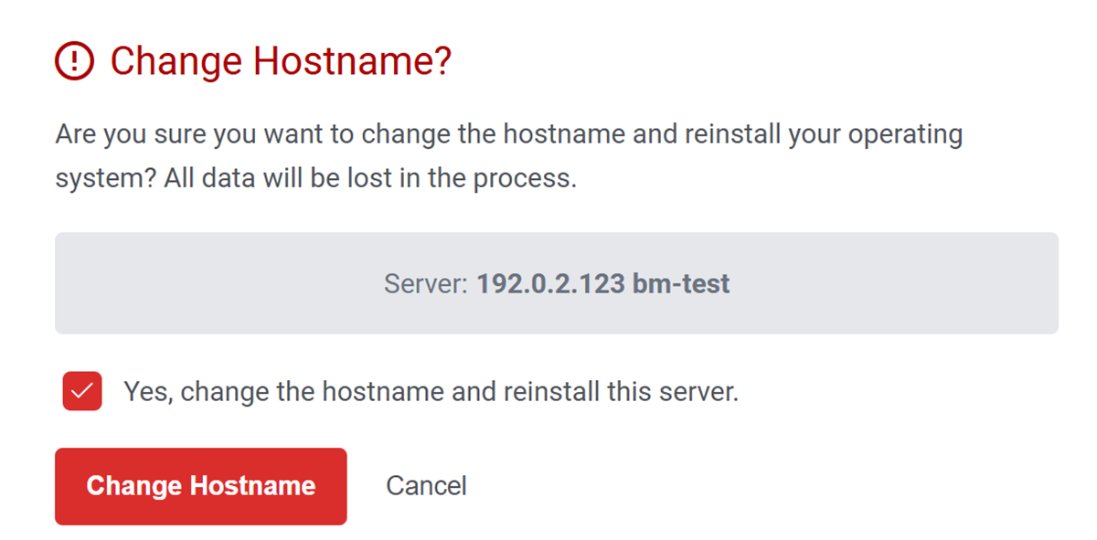 Apply the new hostname