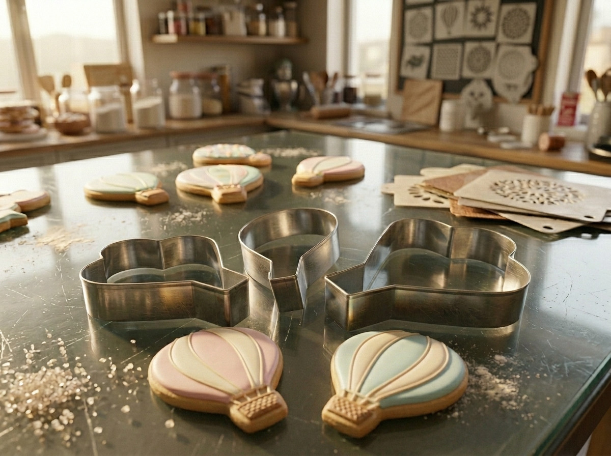 Cortador de globo aerostático para galletas decoradas con fondant 3pz