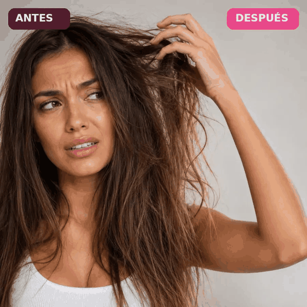 Antes y después del cepillo alisador Torstore