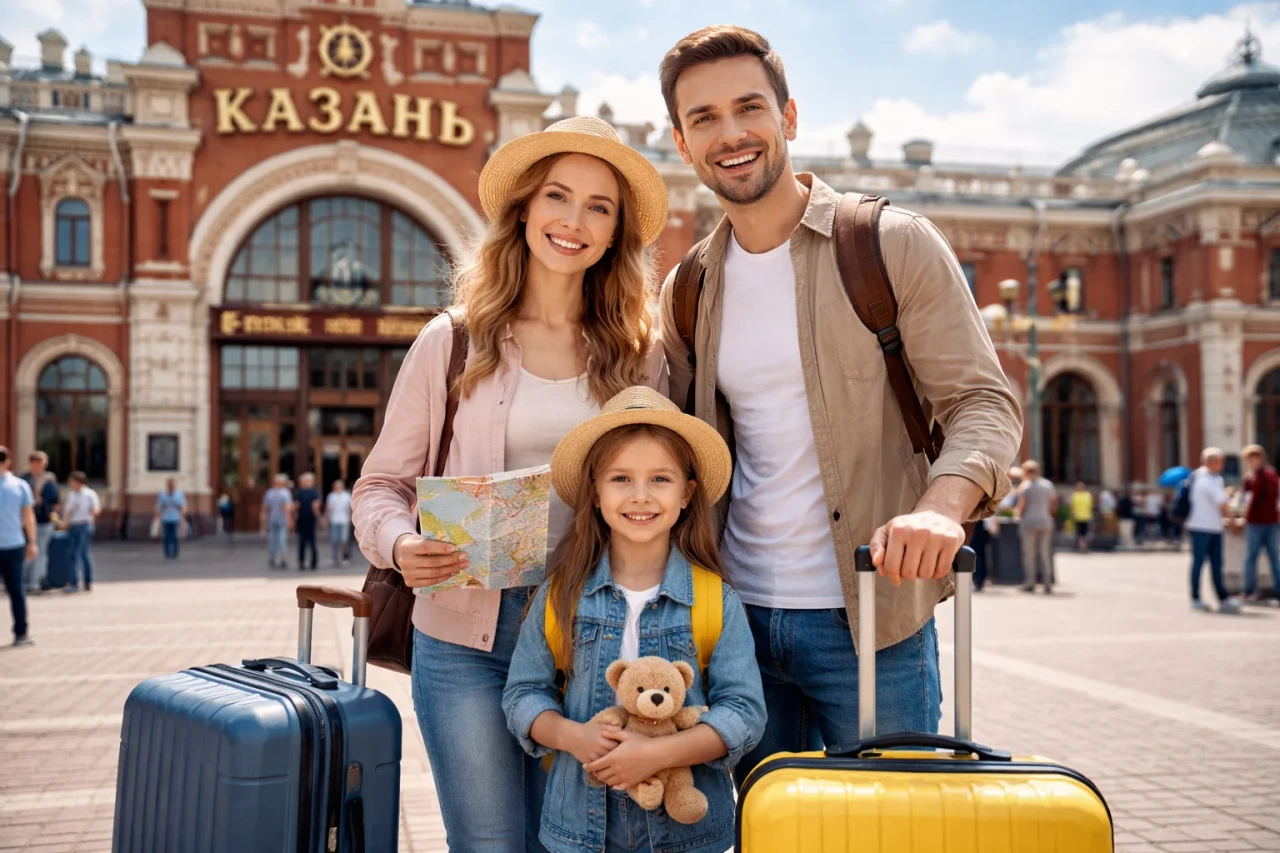 Семья на вокзале