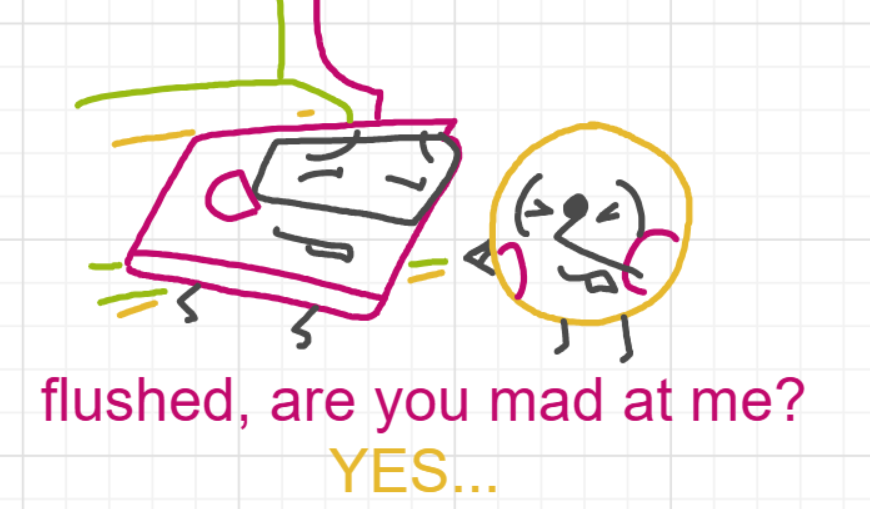 A panel from A Murder On The, episode six of the Board Boards object show by Furretwalk/WalkingFurret.
