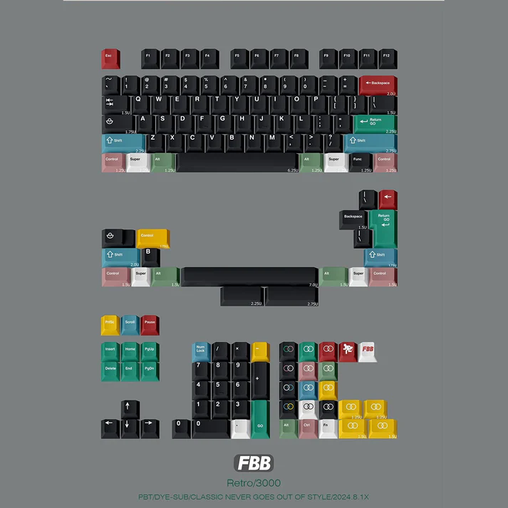 FBB Retro 3000 PBT dye sub 1.7mm Cherry profile - 2500грн
