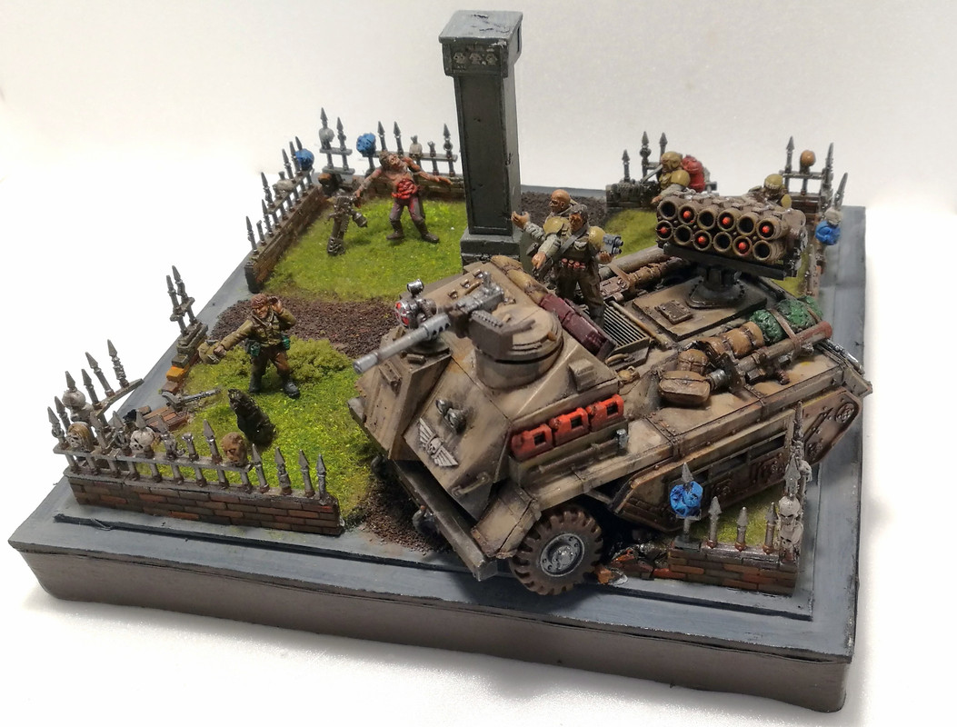 WARHAMMER 40K FORGE WORLD DIORAMA SCENERY ZOMBIE TANK
