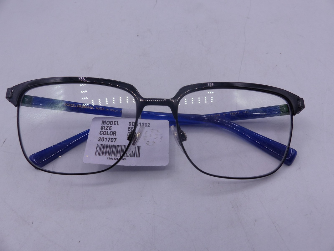 DOLCE & GABBANA DG1302 BLACK W/ BLUE 01 MENS EYEGLASSES FRAMES SIZE 55-17-140