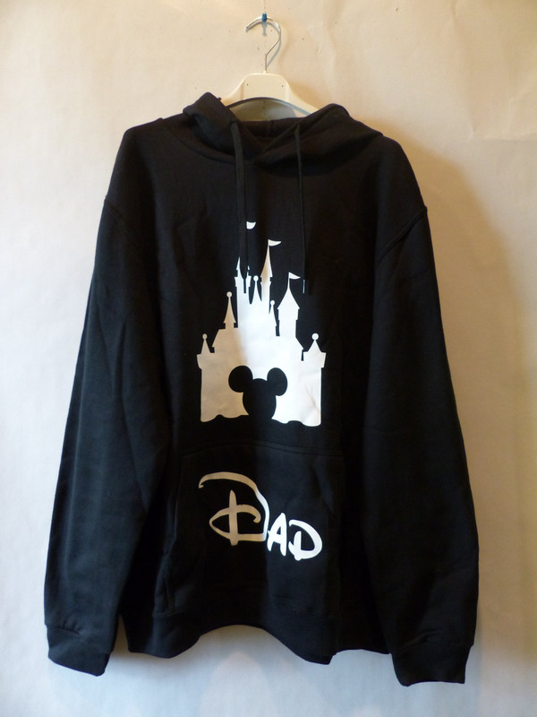 DISNEYLAND MENS DAD BLACK HOODED SWEATSHIRT SIZE 2XL