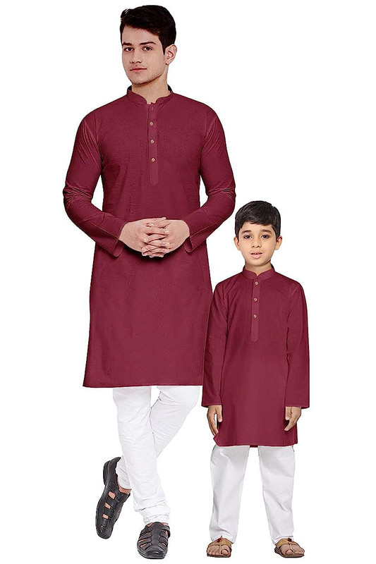 Ethnic Kurta Pajama Set Father & Son Matching Bollywood Style Sherwani Suit Set