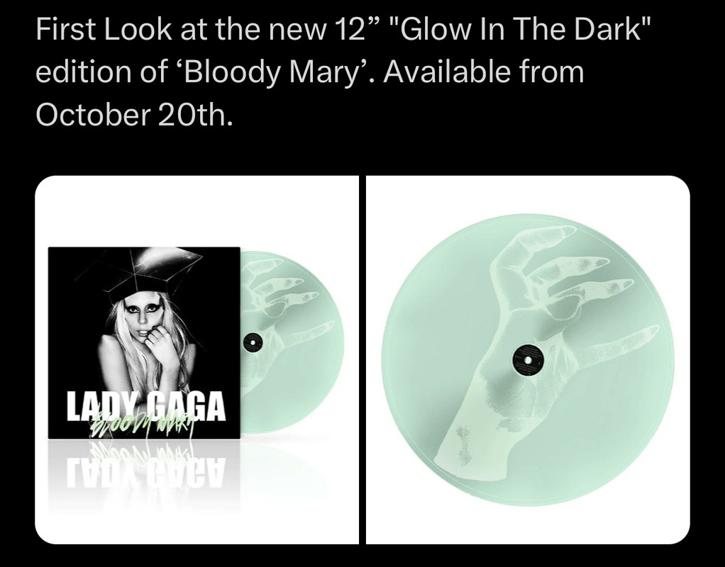 Bloody Mary vinyl available from October 20th - News and Events - Gaga Daily