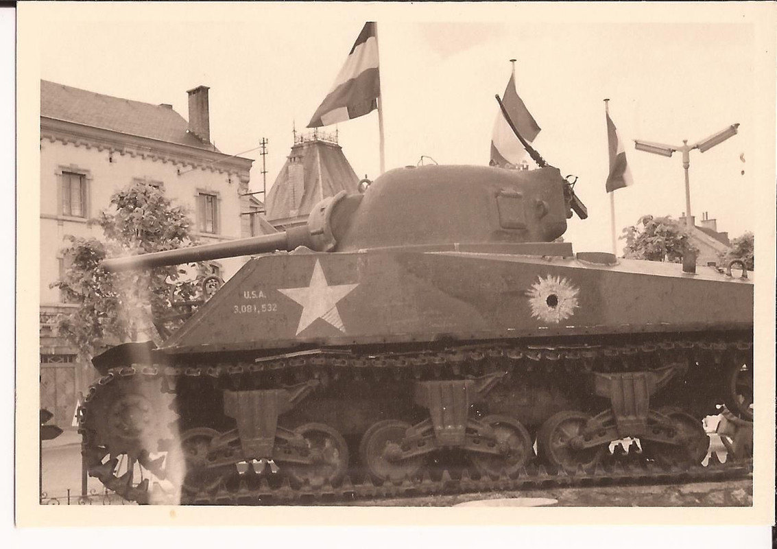 USA Panzer, von Deutschen zerstört in Bastogne, 