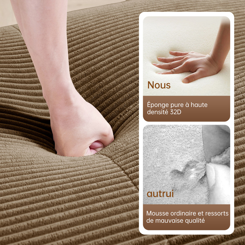 Canapé d'angle modulable marron en situation