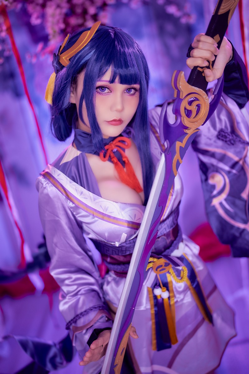 Joyce Lin2x Raiden Shogun Ei Cosplay Genshin Impact 写真 36P插图3