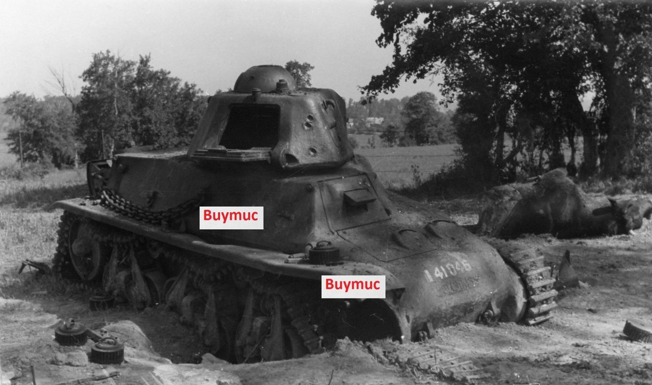 Foto large france panzer tank kennung zerstört d