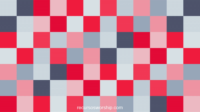 loop vj píxeles rojo añil damero