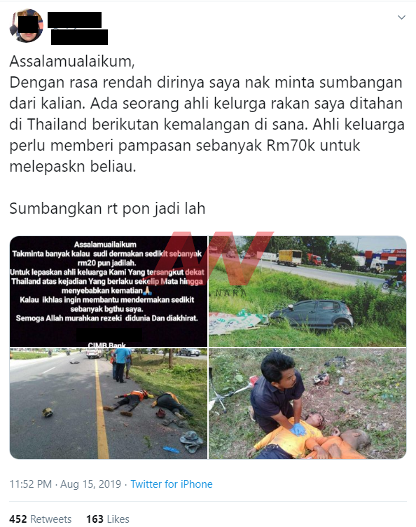 wanita, cuai memandu, sebabkan, lima warga thailand maut, kemalangan,