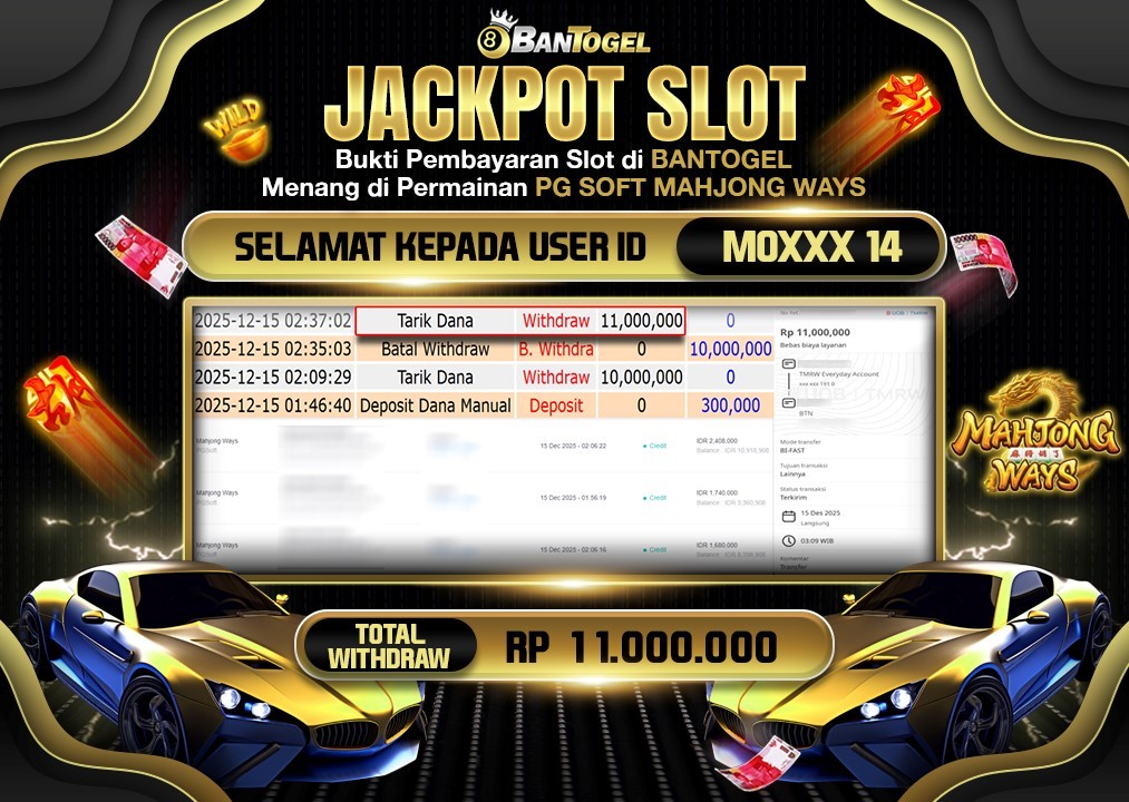 BUKTI JACKPOT LUNAS BANTOGEL