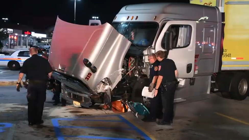 Tractor-trailer involved in crash on Sunrise Highway