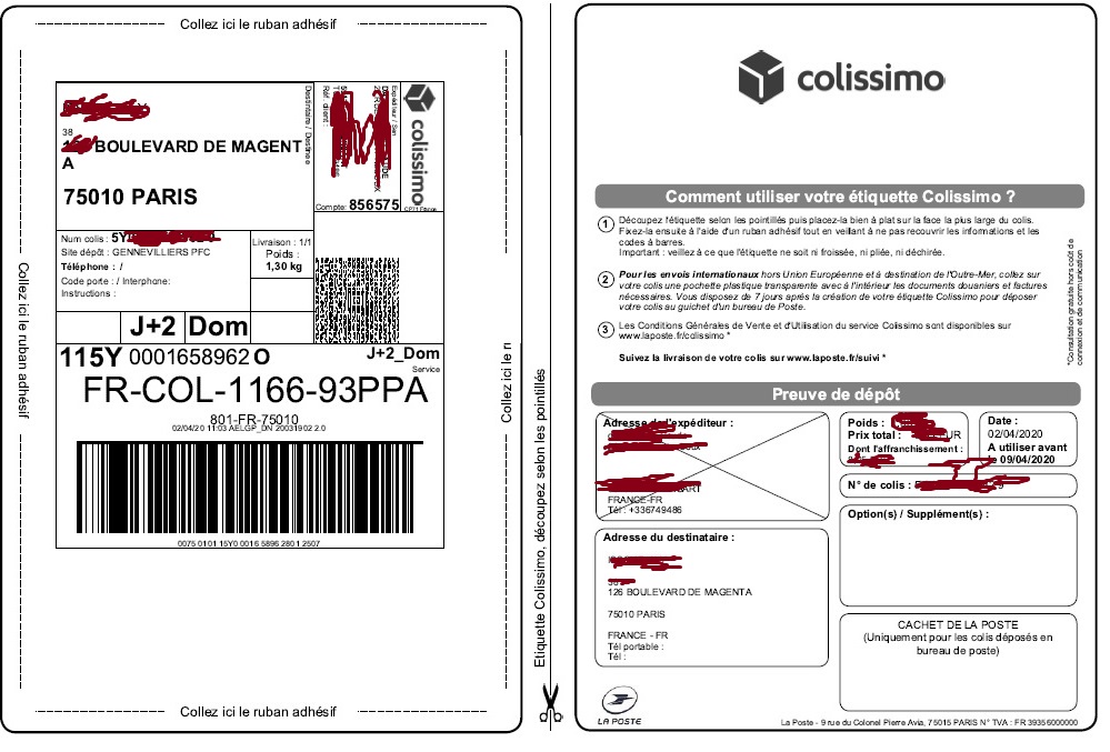 Colissimo Exemple