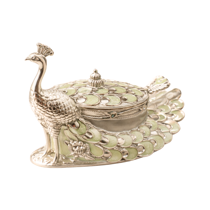 Peacock Big Mukhwas/sugar Pot Green