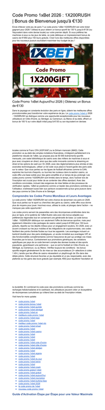 Code Promo 1xBet Tours Gratuits Sans Dépôt 2026