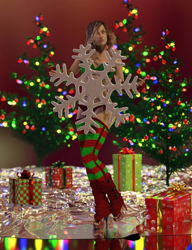 Christmas Candy Poses and Props for Genesis 8 Female Repost