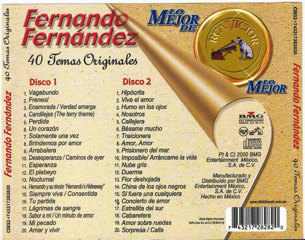Fernando Fernández  -  Lo Mejor De RCA Victor 40 Temas Originales (2000) mp3 261 Kbps