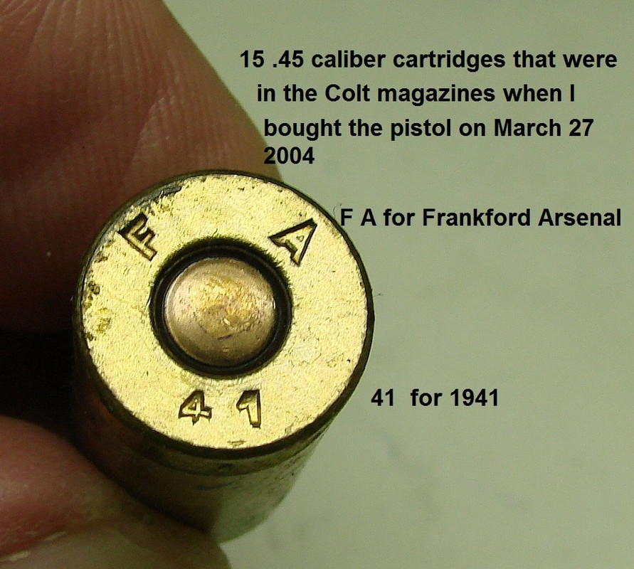 41 dated .45 cal. cartridge from Tobins magazine