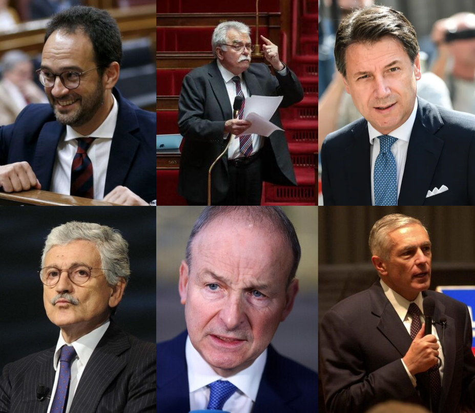 En partant du haut à gauche : Abel Ordan (RC), John Taranti (POL), Albert Parsent (USD-AP), Simeon Belagri (FPD), Victor Hardenbor Jr. (PUR-AA), Alfred Eisendorf (NOW-UH).