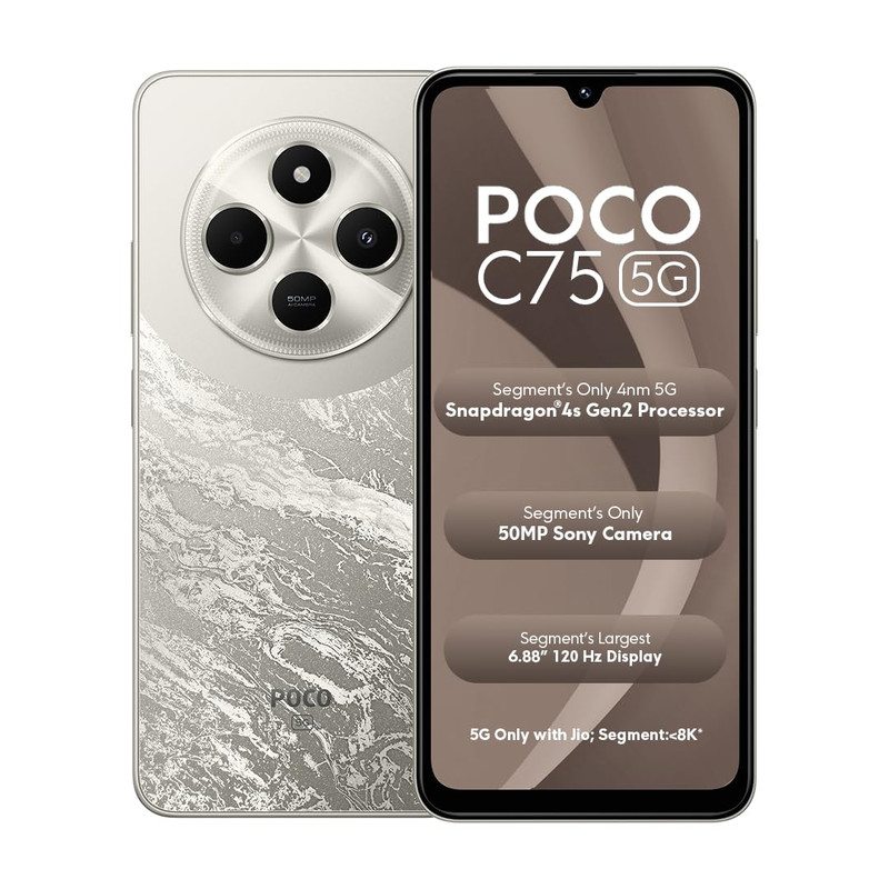 Poco C75 5G Silver Stardust|4GB RAM 128GB ROM Refurbished
