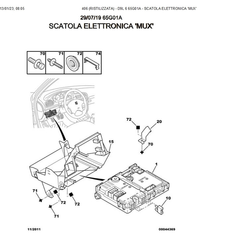 406 (RISTILIZZATA) - D9L 6 65G01A - SCATOLA ELETTRONICA 'MUX'