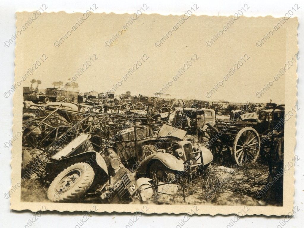Foto, Wehrmacht, zerstörte feindliche PKW, Einsa
