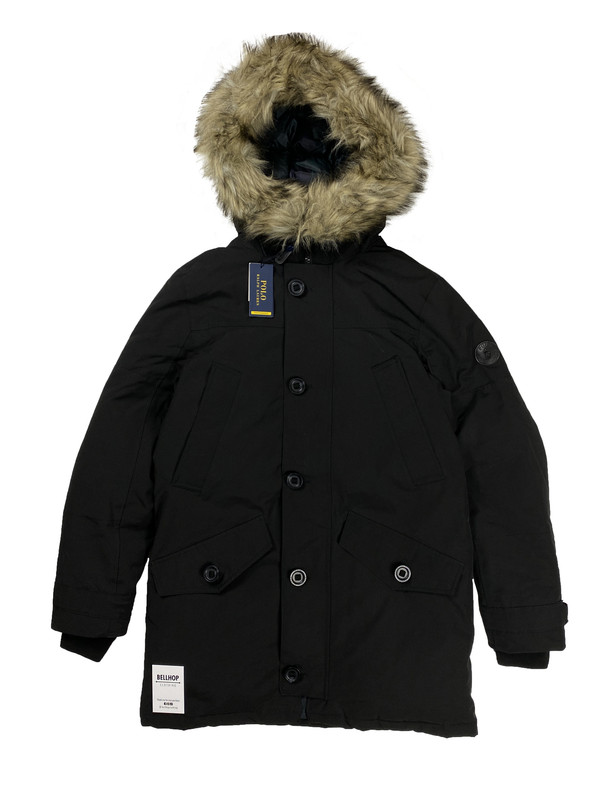 Polo Ralph Lauren Down Annex Parka Jacket Coat - Black - Faux Fur ...