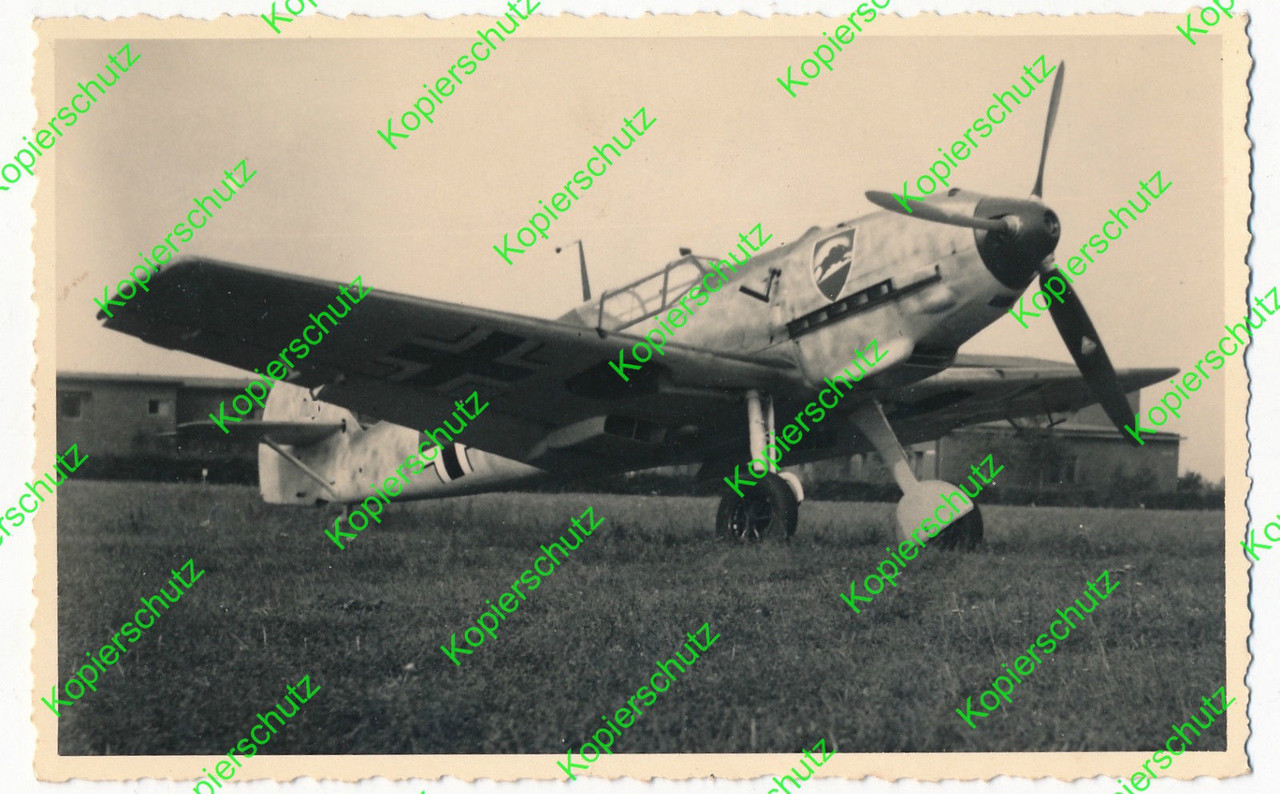 Altes orig. Foto Flugzeug Me 109 Sattelwappen Tarnanstrich 260V