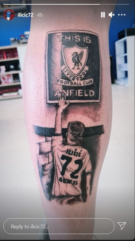 Ilicic Reveals Liverpool Tattoo Football Italia