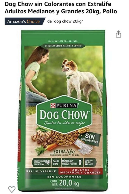 Amazon: Croqueta Dog Chow 20kg - Planea y Ahorra 
