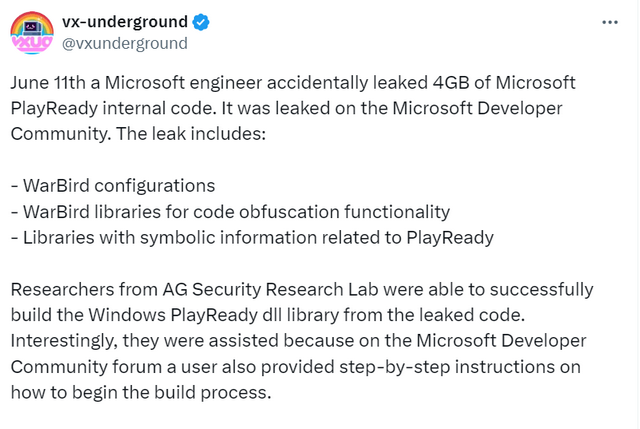 Das PlayReady Quellcode-Leck