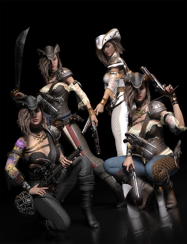 dForce Rachell High Seas Outfit Textures dForce Rachell High Seas Outfit Textures