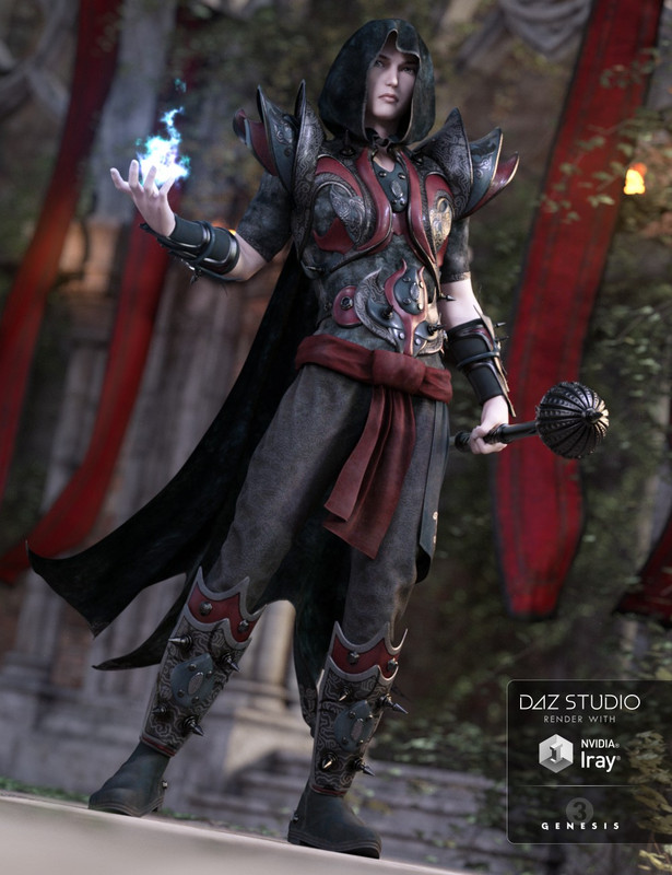 00 daz3d arcane summoner outfit for genesis 3 male s