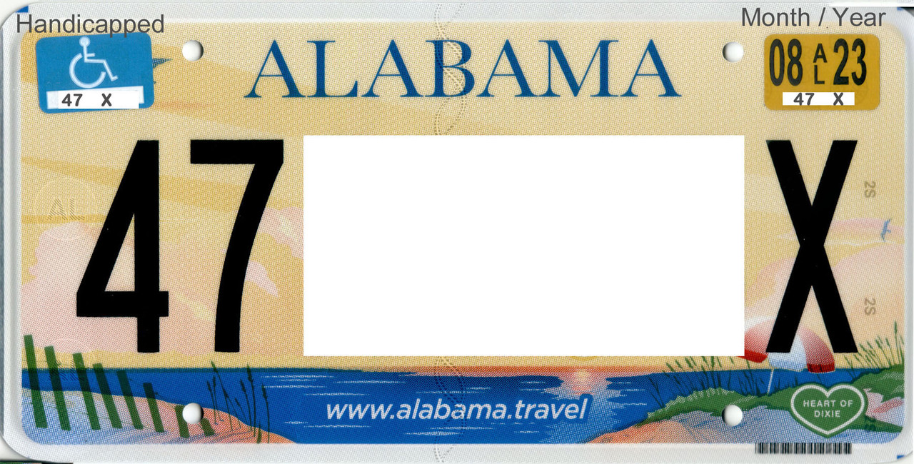 Design changed for handicap vehicle tags. (top, sticker, expiration) HuntsvilleMadison