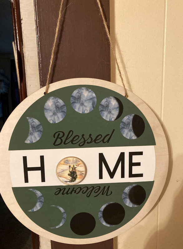 handcrafted pagan welcome sign
