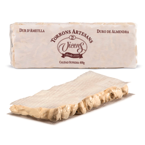 Turrón Duro De Almendra Vicens Tabla 400 Gr.