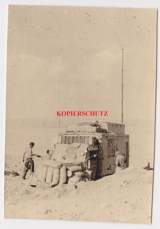Foto Afrikakorps Sdkfz Funkwagen Stellung Sandsä