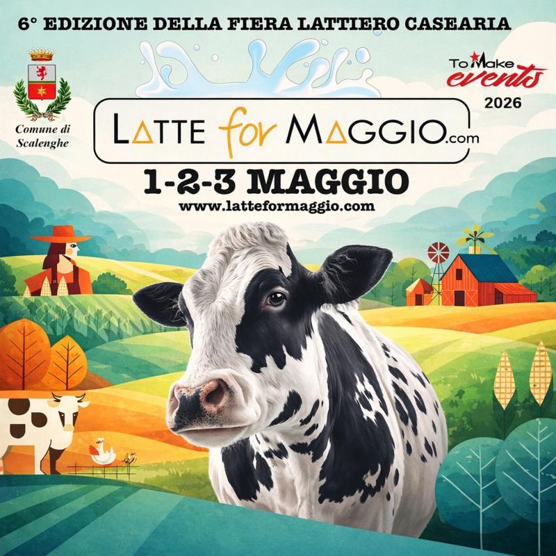 Dall’ 1 al 3 maggio 2026 a Scalenghe (To) la sesta edizione di LatteforMaggio