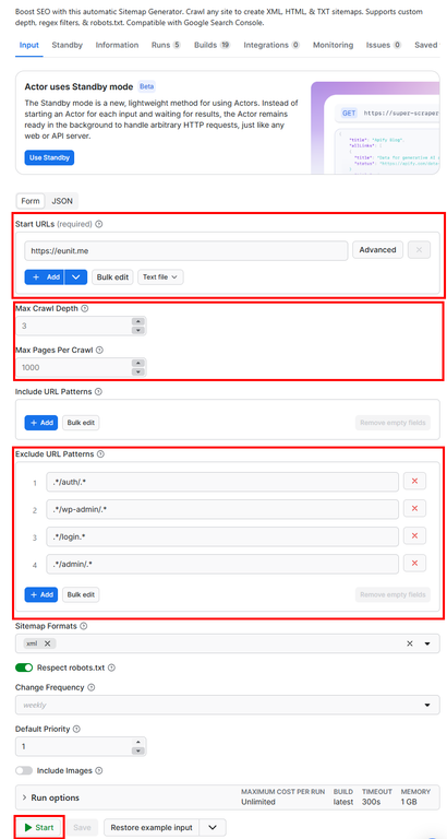 Fast Sitemap Generator - Configuration
