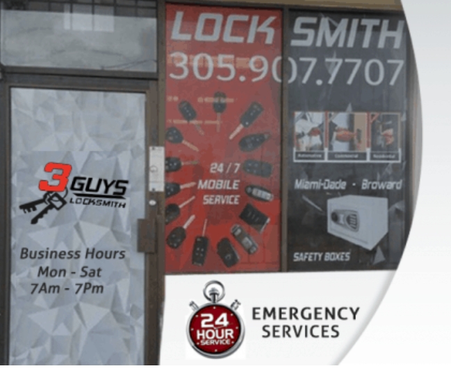 3 Guys Locksmith28648 S. Dixie HwyHomestead FL, 33033(305) 907-7