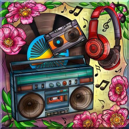 Boombox-Among-Flowers