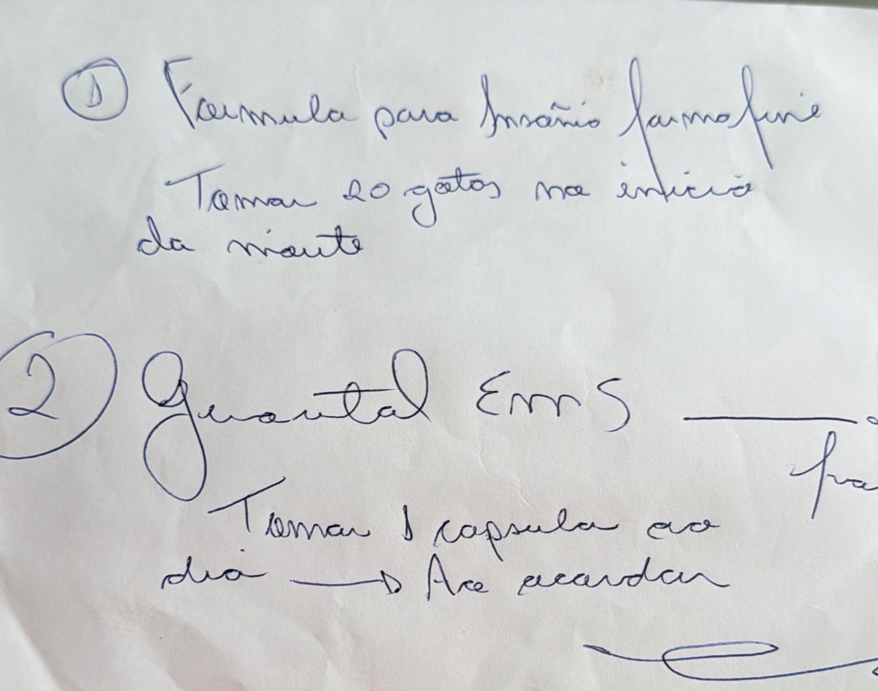 Prescrição de profissional da saúde indicando a Fórmula para Insônia