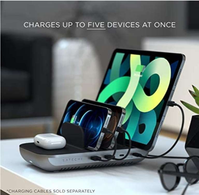 Amazon: Estación de Carga Multi Dispositivos con Carga Inalámbrica dock de 5 Tipo C