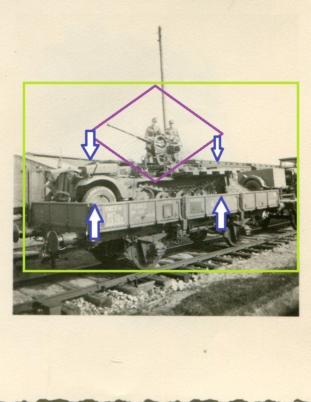 WW II Halbkette Panzer mit Flakgeschütz auf Eise