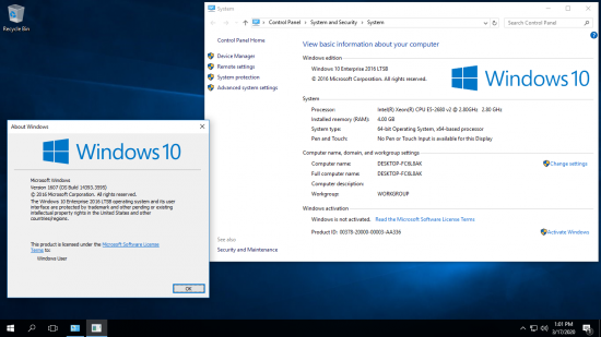 Windows 10 Enterprise 2016 LTSB v1607 Build 14393.3595 x64 March 2020 Windows 10 Enterprise 2016 LTSB v1607 Build 14393.3595 x64 March 2020
