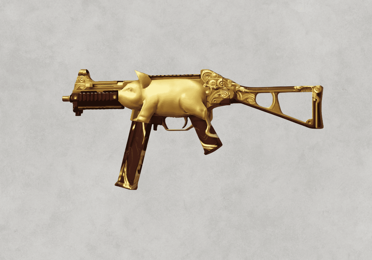 سكن UMP45 Golden Pig ببجي – الخنزير الذهبي المحظوظ