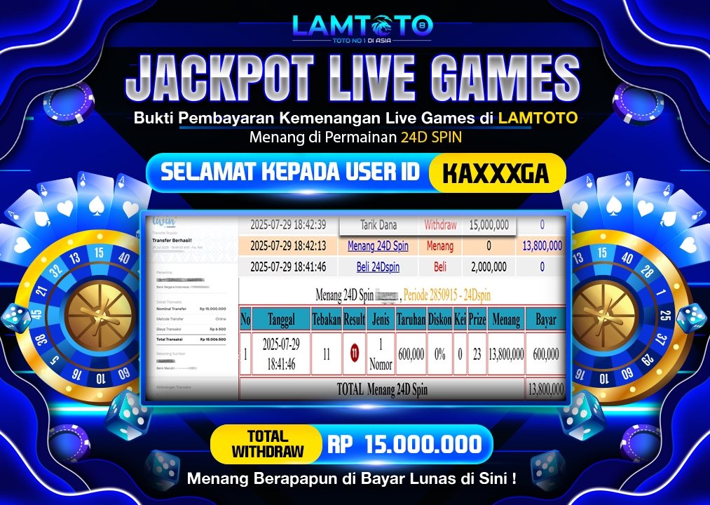 BUKTI JACKPOT LUNAS LAMTOTO